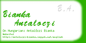 bianka antaloczi business card